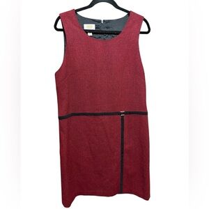 Vintage Talbots Burgundy Black Sleeveless Dress Christmas Dress Sz 12 Wool Blend